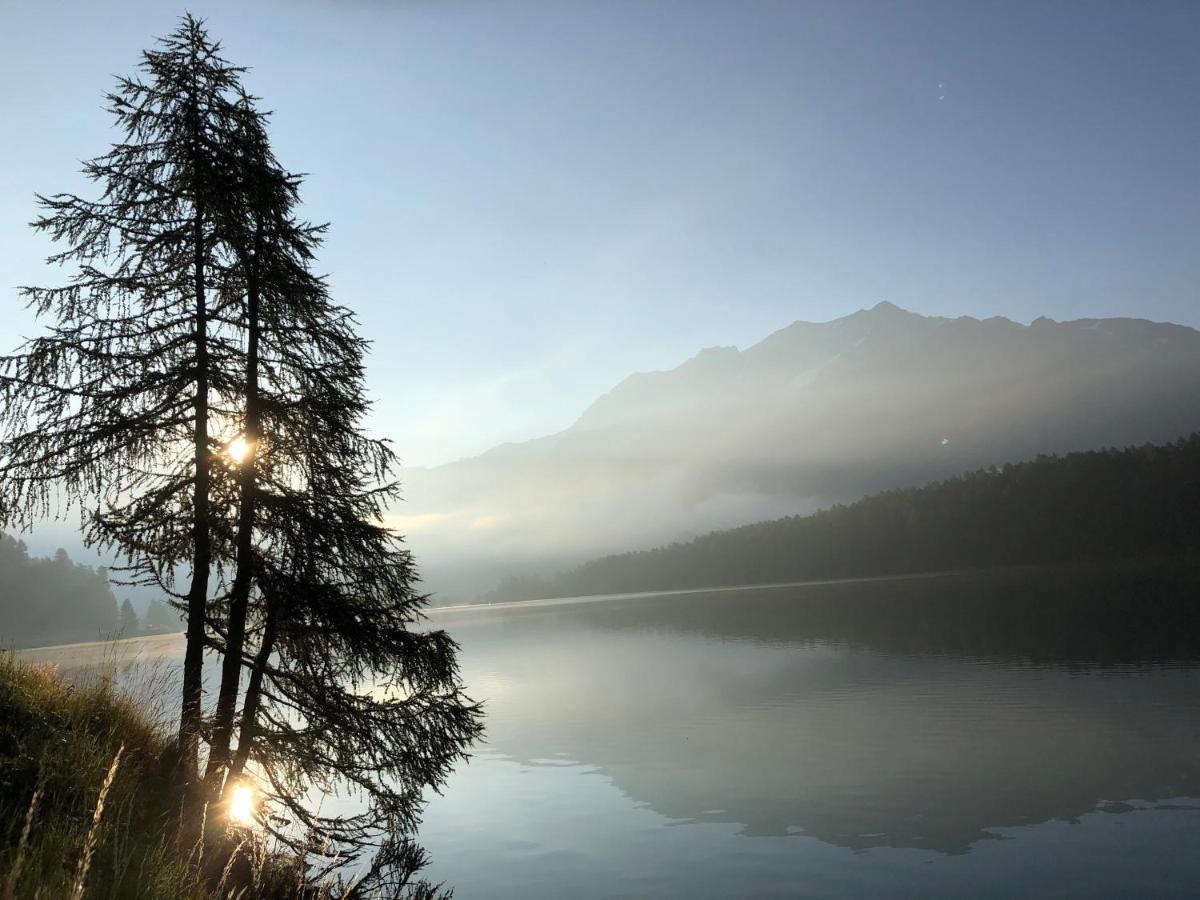 Ferienwohnung Pontresina - Chesa Andrea - Gartensitzplatz ภายนอก รูปภาพ